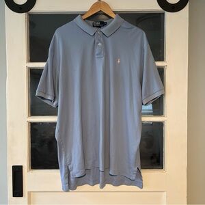 Polo Ralph Lauren Men’s 2XL White Pony Embroidered Blue Short Sleeve Polo Shirt